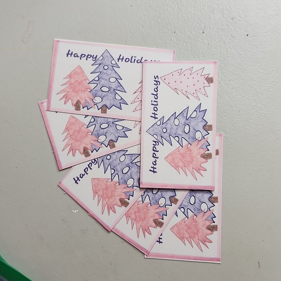 Original Art Work by Seller Pink purple Trees Business Thank You Card - Picture 2 of 4